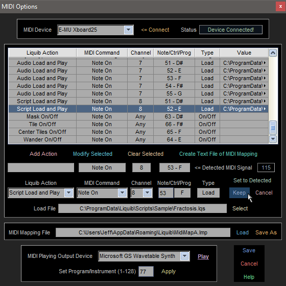 Liquib MIDI Control Options